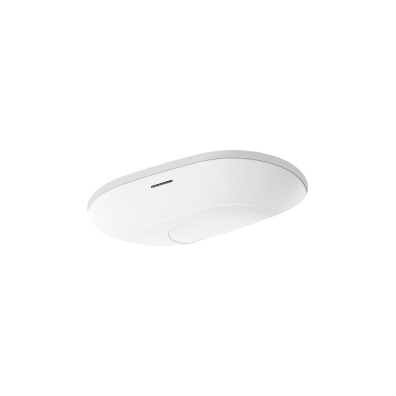 KOHLER K-21057-0 Brazn 24-1/4" Oval Undermount Bathroom Sink In White