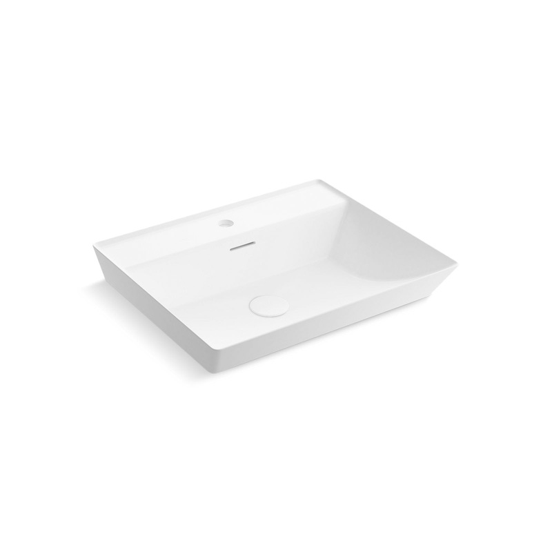 KOHLER K-21059-1-0 Brazn 23" Rectangular Vessel Bathroom Sink In White