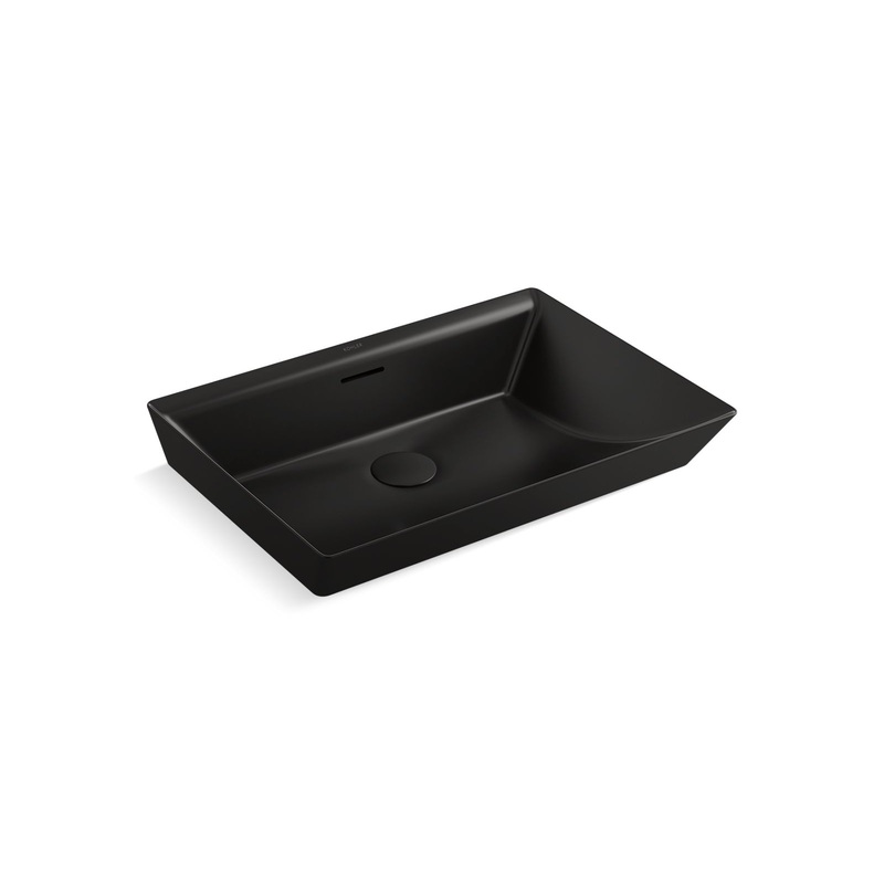 KOHLER K-21060-HB1 Brazn 23" Rectangular Vessel Bathroom Sink In Honed Black