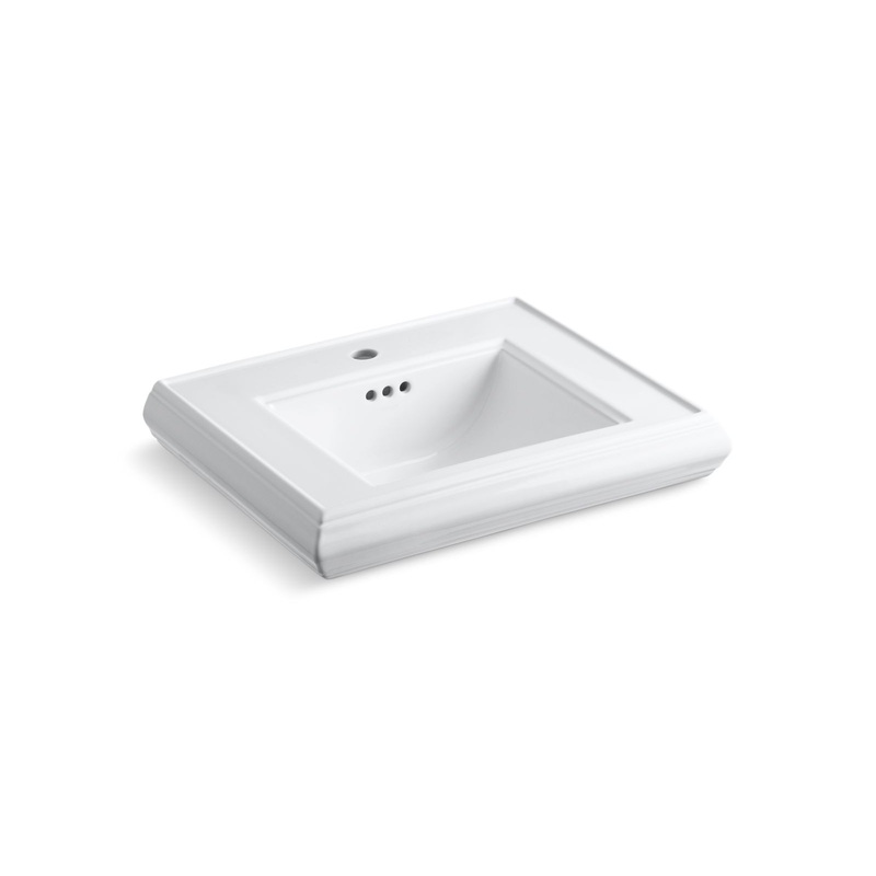 KOHLER K-2239-1-0 Memoirs Pedestal/Console Table Bathroom Sink Basin With Single Faucet-Hole Drilling In White