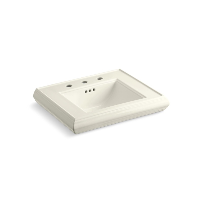 KOHLER K-2239-8-96 Memoirs Pedestal/Console Table Bathroom Sink Basin With 8" Widespread Faucet Holes In Biscuit