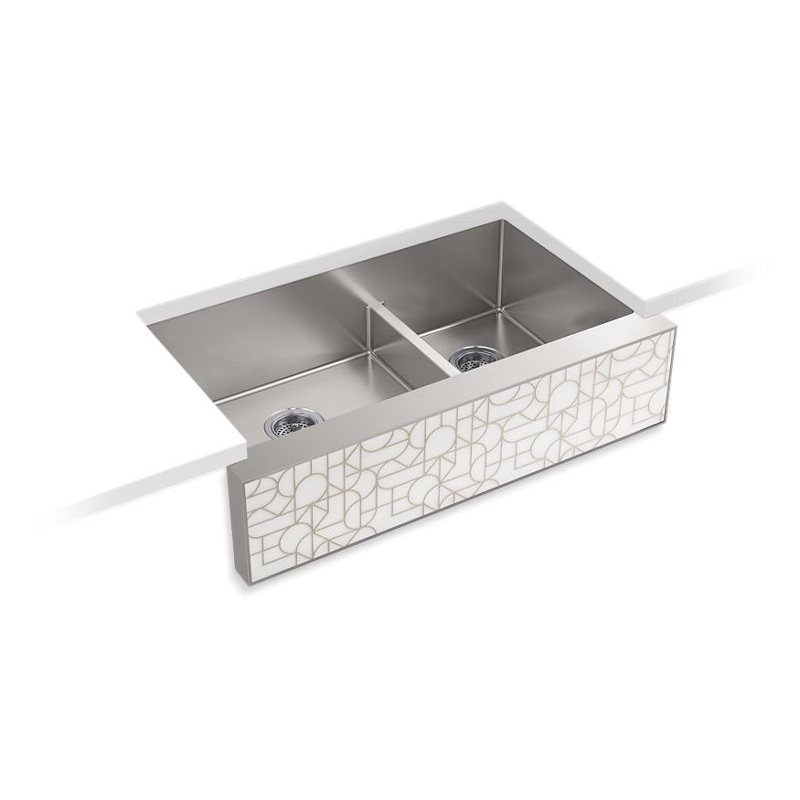 KOHLER K-22570-NA Tailor 35-1/2" x 21" undermount double-bowl large/medium farmhouse kitchen sink