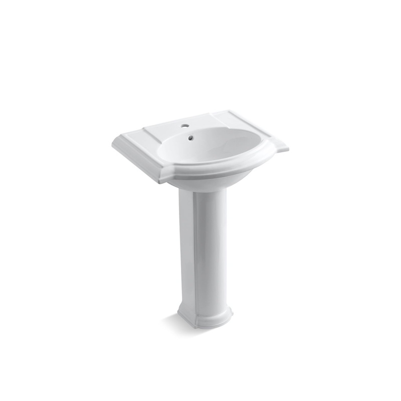 KOHLER K-2286-1-0 Devonshire 24-1/4" Rectangular Pedestal Bathroom Sink In White