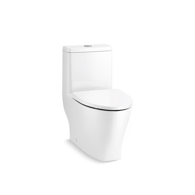 KOHLER K-23188-0 Reach Curv One-Piece Compact Elongated Toilet With Skirted Trapway, Dual-Flush In White
