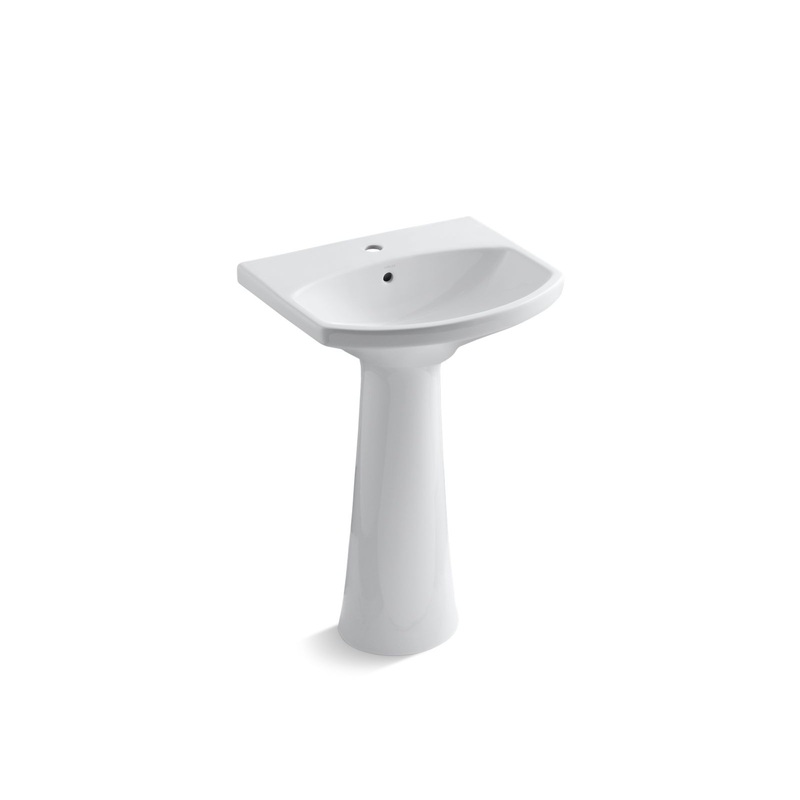 KOHLER K-2362-1-0 Cimarron 22-3/4" Rectangular Pedestal Bathroom Sink In White