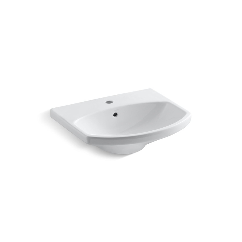 KOHLER K-2363-1-0 Cimarron 22-3/4" Rectangular Pedestal Bathroom Sink In White