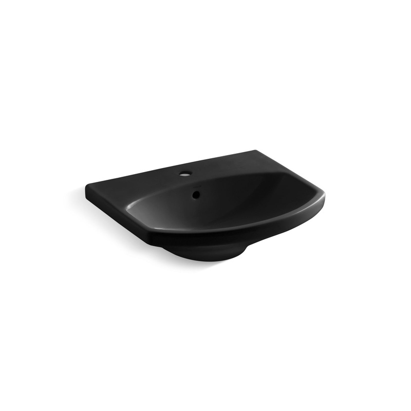 KOHLER K-2363-1-7 Cimarron 22-3/4" Rectangular Pedestal Bathroom Sink In Black Black