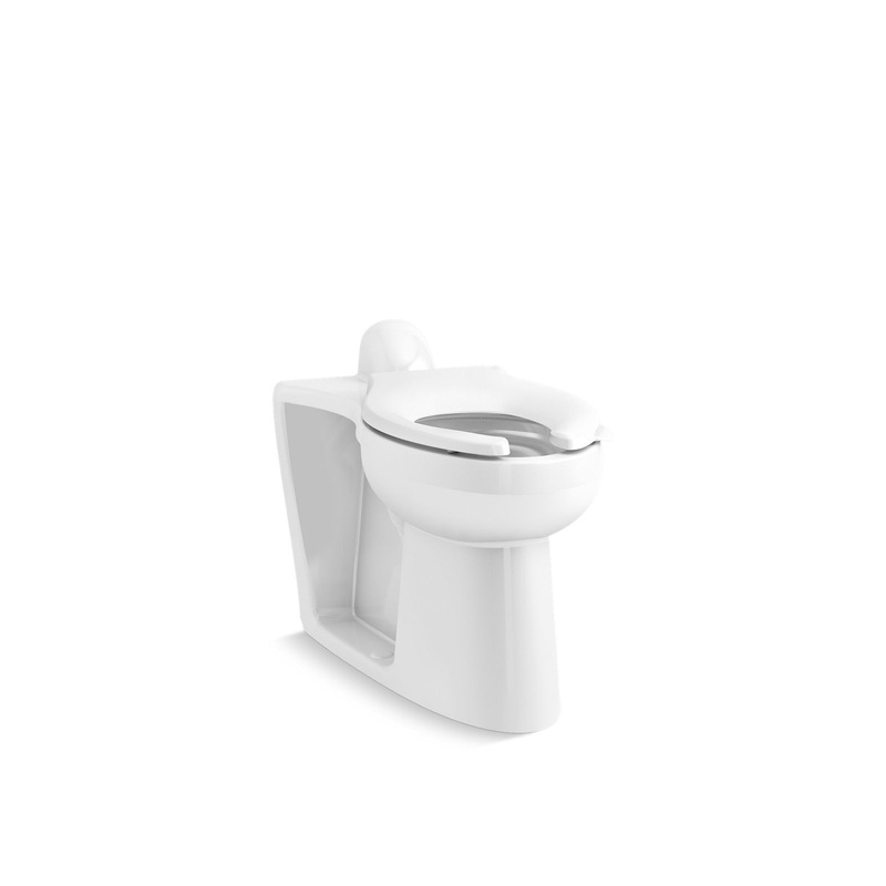 KOHLER K-25044-SS-0 Modflex Adjust-A-Bowl Floor-Mounted Rear Spud Flushometer Bowl In White