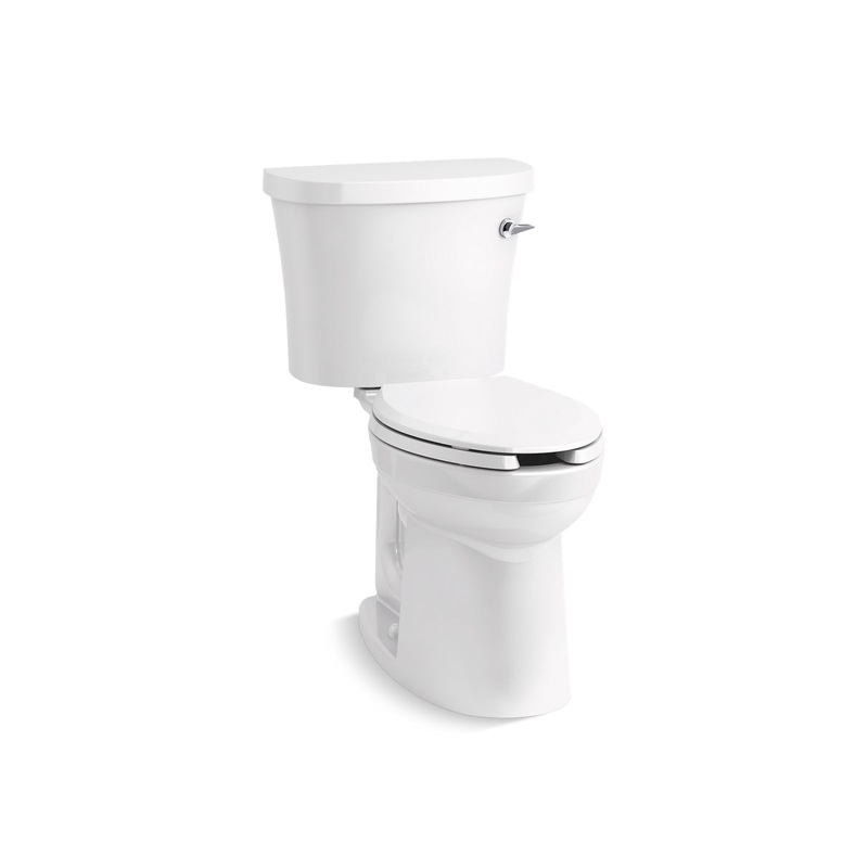 KOHLER K-25077-RA-0 Kingston Two-Piece Elongated Toilet, 1.28 Gpf In White