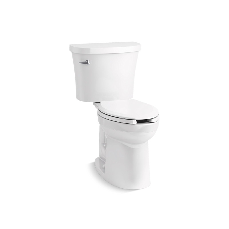 KOHLER K-25077-T-0 Kingston Two-Piece Elongated Toilet, 1.28 Gpf In White