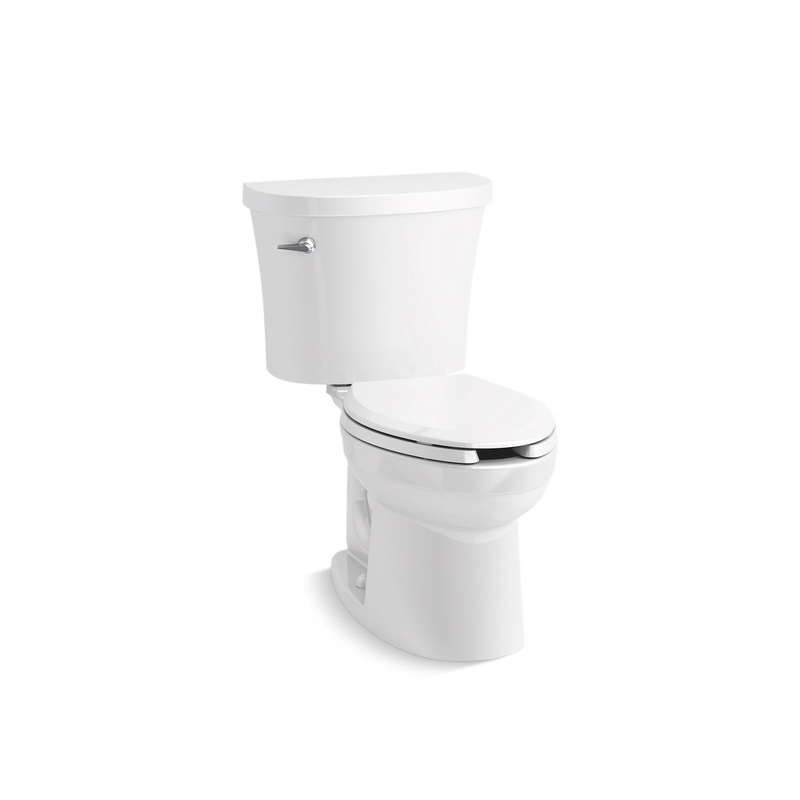 KOHLER K-25087-T-0 Kingston Two-Piece Elongated Toilet, 1.28 Gpf In White