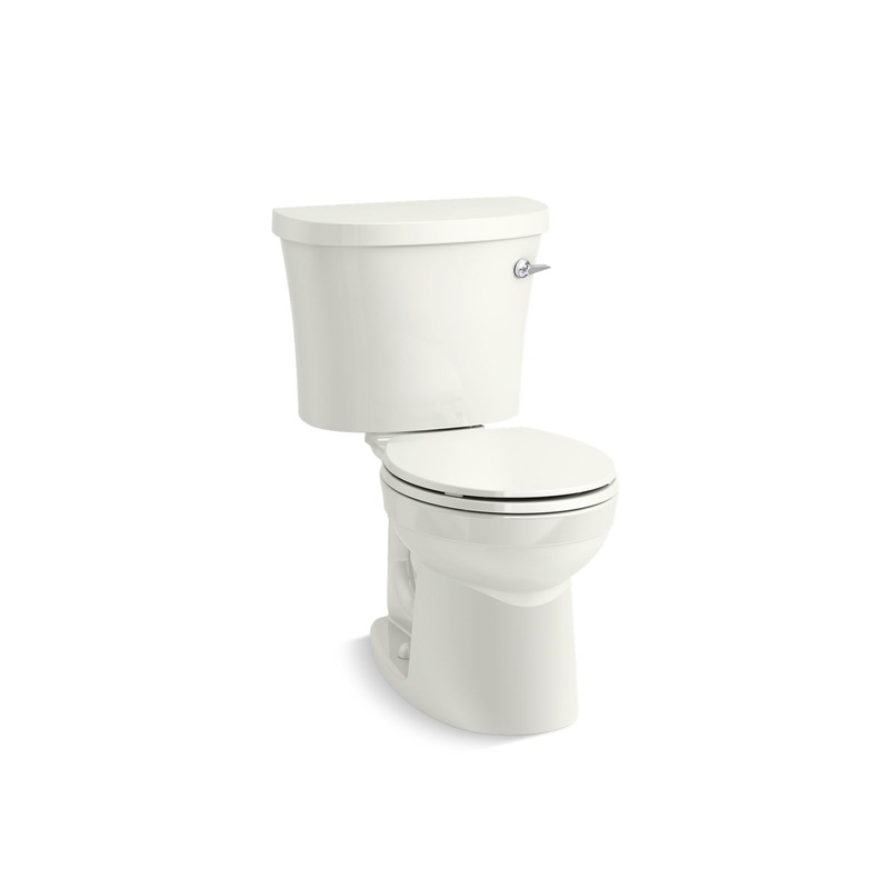 KOHLER K-25097-RA-0 Kingston Two-Piece Round-Front Toilet, 1.28 Gpf In White