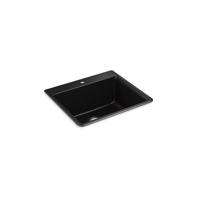 KOHLER K-28003-1-CM1 Kennon 25" Top-/Undermount Single-Bowl Kitchen Sink In Matte Black