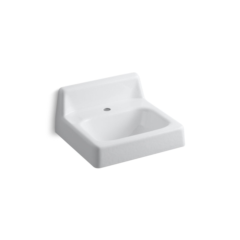 KOHLER K-2805-0 Hudson 19" Rectangular Wall-Mount Bathroom Sink In White