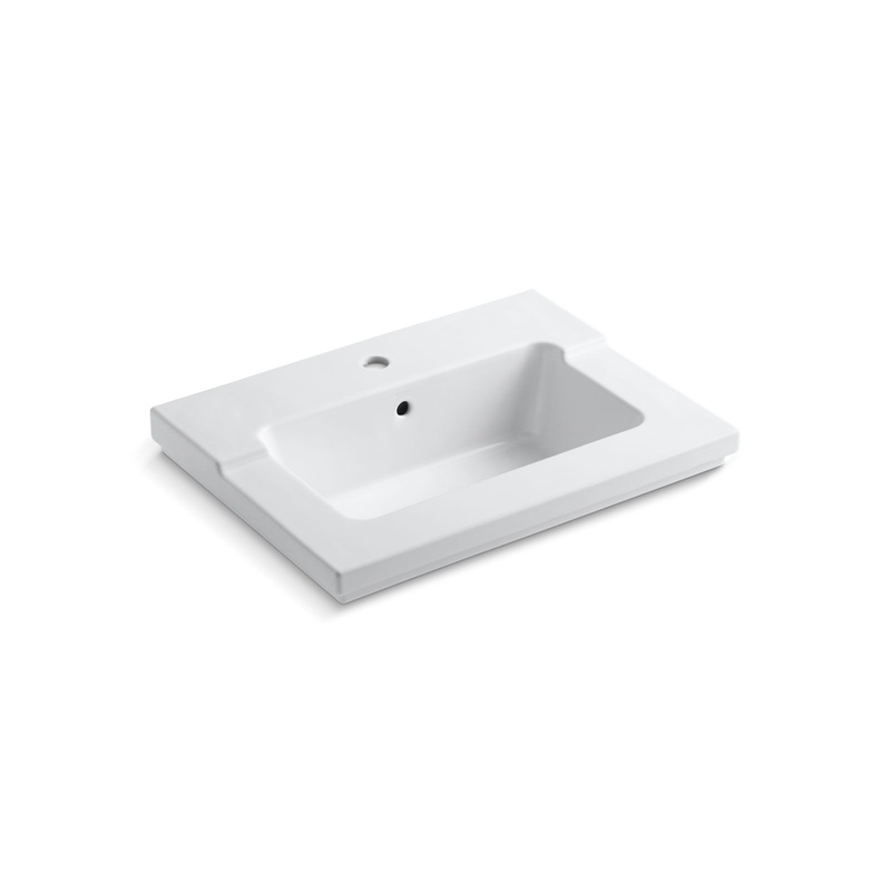 KOHLER K-2979-1-0 Tresham Vanity-Top Bathroom Sink With Single Faucet Hole In White