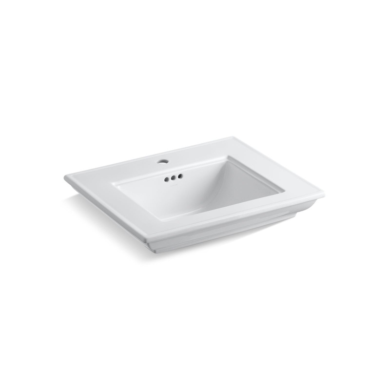 KOHLER K-29999-1-0 Memoirs Stately 24" Pedestal/Console Table Bathroom Sink In White