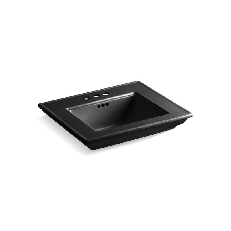 KOHLER K-29999-4-7 Memoirs Stately 24" Pedestal/Console Table Bathroom Sink In Black Black