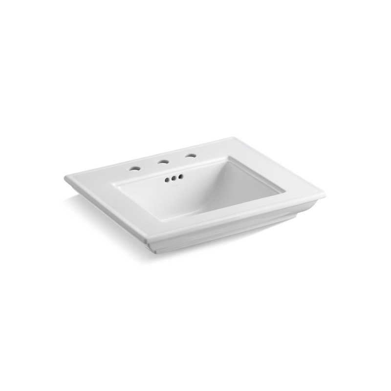KOHLER K-29999-8-0 Memoirs Stately 24" Pedestal/Console Table Bathroom Sink In White
