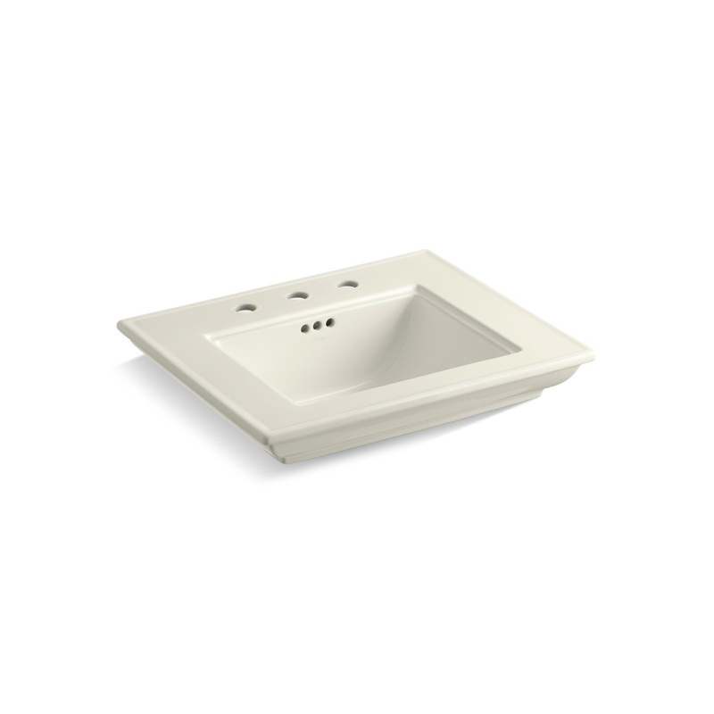KOHLER K-29999-8-96 Memoirs Stately 24" Pedestal/Console Table Bathroom Sink In Biscuit
