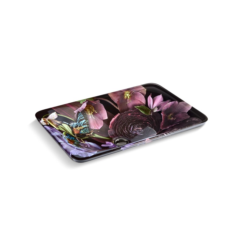 KOHLER K-30334-DM2-0 Dutchmaster Midnight Floral Carillon 21-1/4" Rectangular Drop-In Bathroom Sink, No Overflow In Midnight Floral