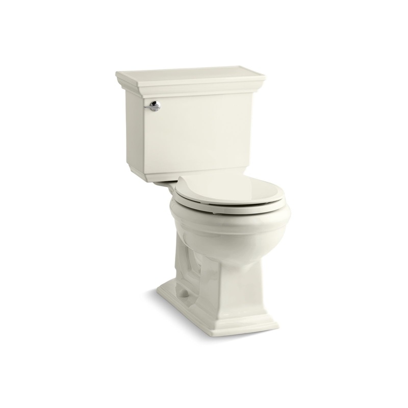 KOHLER K-3933-96 Memoirs Stately Two-Piece Round-Front Toilet, 1.28 Gpf In Biscuit