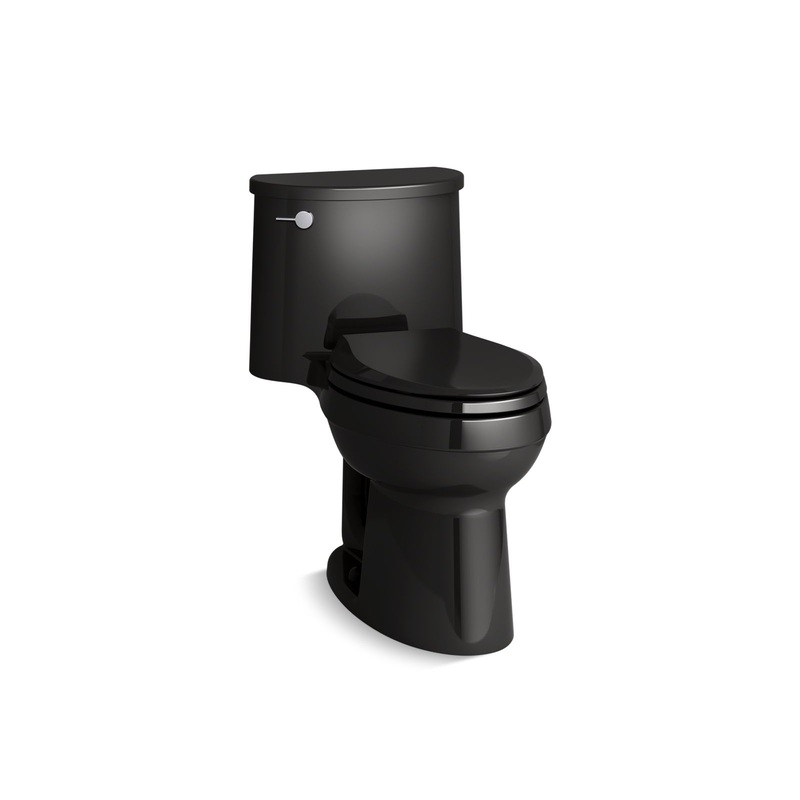 KOHLER K-3946-7 Adair One-Piece Elongated Toilet, 1.28 Gpf In Black Black