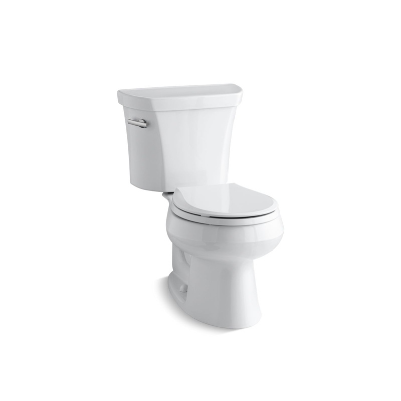 KOHLER K-3977-0 Wellworth Two-Piece Round-Front Toilet, 1.6 Gpf In White