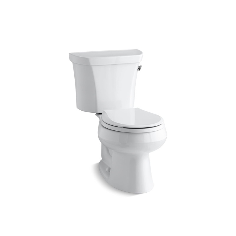 KOHLER K-3977-RA-0 Wellworth Two-Piece Round-Front Toilet, 1.6 Gpf In White