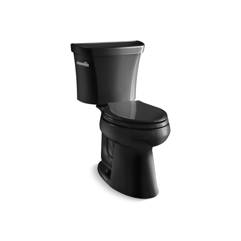 KOHLER K-3979-7 Highline Two-Piece Elongated Toilet, 1.6 Gpf In Black Black