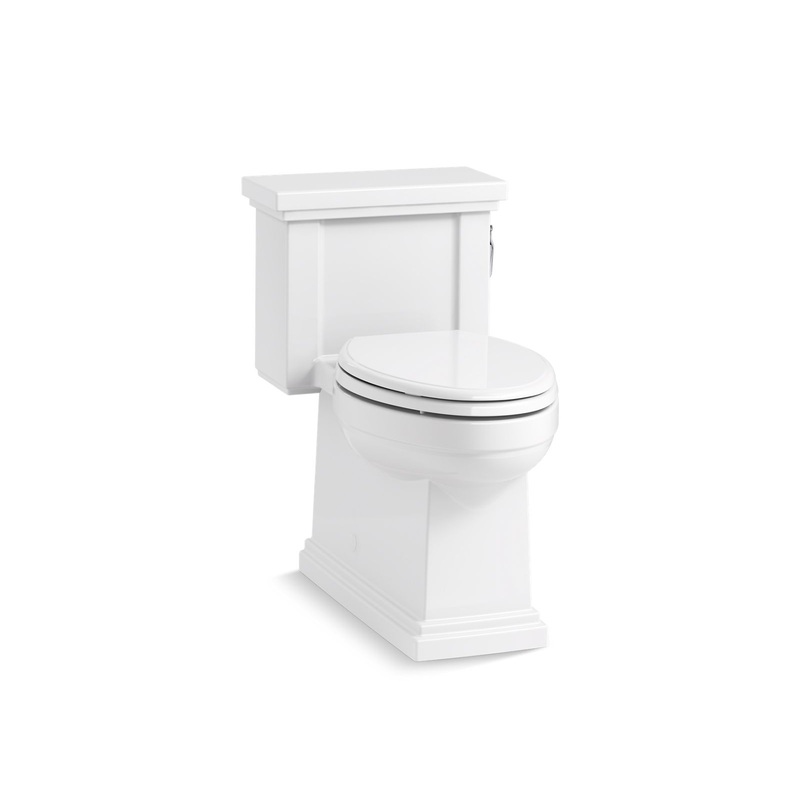 KOHLER K-3981-RA-0 Tresham One-Piece Compact Elongated Toilet With Skirted Trapway, 1.28 Gpf In White