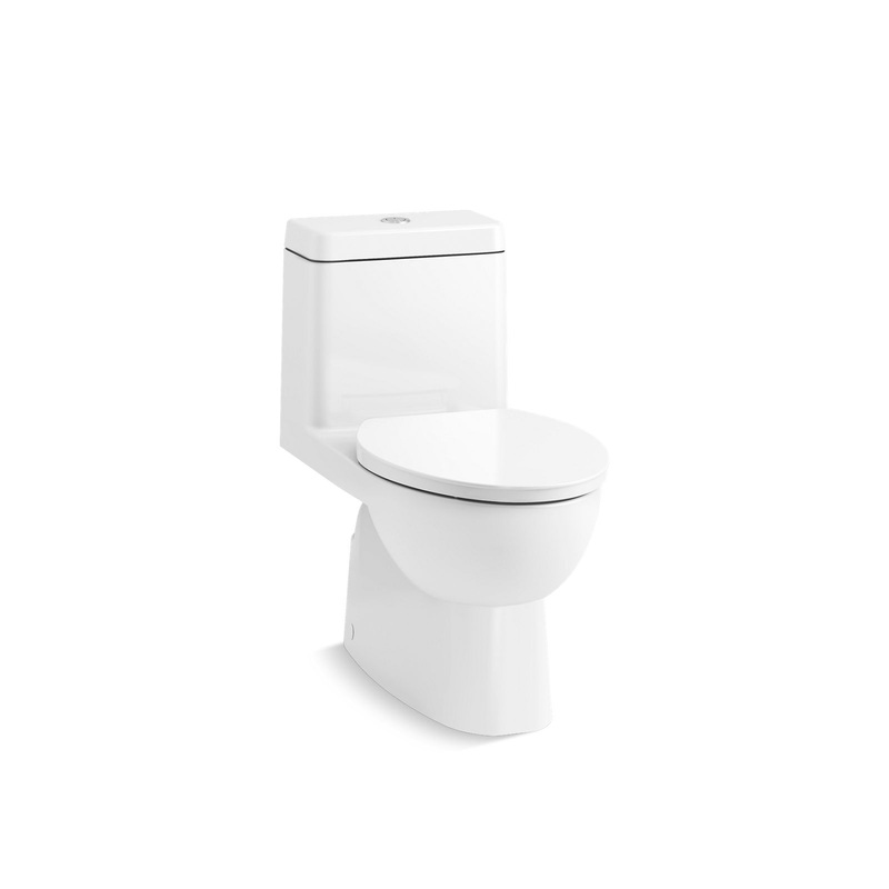 KOHLER K-3983-S-0 Reach One-Piece Compact Elongated Toilet With Skirted Trapway, Dual-Flush In White