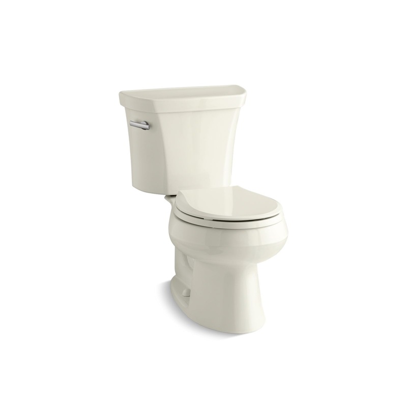 KOHLER K-3997-96 Wellworth Two-Piece Round-Front Toilet, 1.28 Gpf In Biscuit