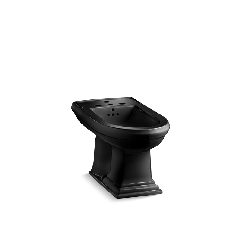 KOHLER K-4886-7 Memoirs Vertical Spray Bidet With 4 Faucet Holes In Black Black