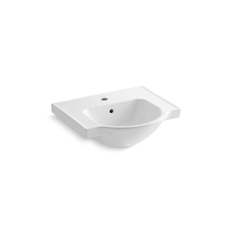 KOHLER K-5247-1-0 Veer 21" Rectangular Pedestal Bathroom Sink In White