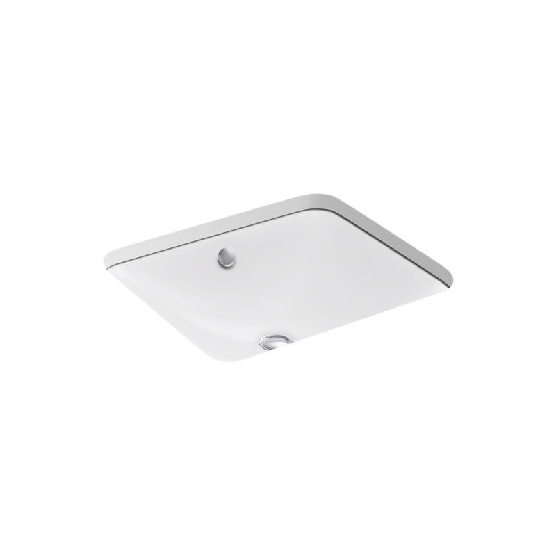 KOHLER K-5400-0 Iron Plains 18-1/2" Rectangular Drop-In/Undermount Bathroom Sink In White