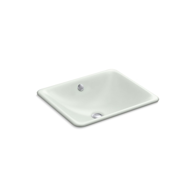 KOHLER K-5400-FF Iron Plains 18-1/2" Rectangular Drop-In/Undermount Bathroom Sink In Sea Salt