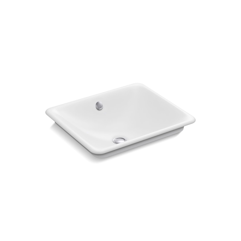 KOHLER K-5400-W-0 Iron Plains 18-1/2" Rectangular Vessel Bathroom Sink In White