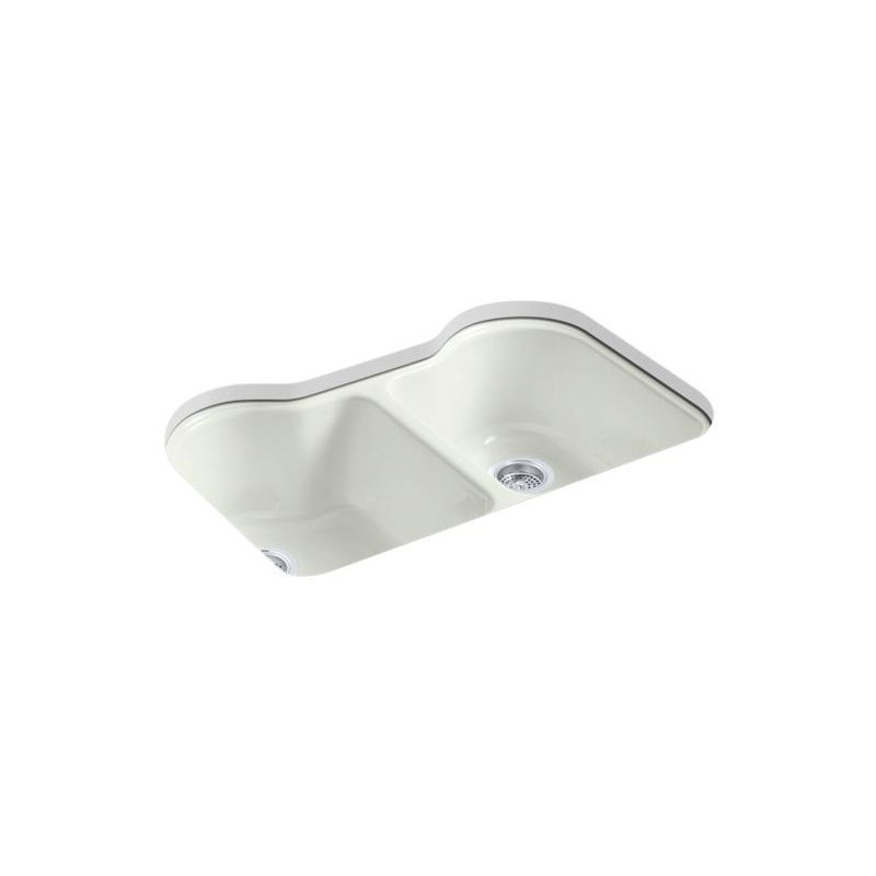 KOHLER K-5818-5U-NY Hartland 33" x 22" x 9-5/8" Undermount double-equal kitchen sink with 5 faucet holes