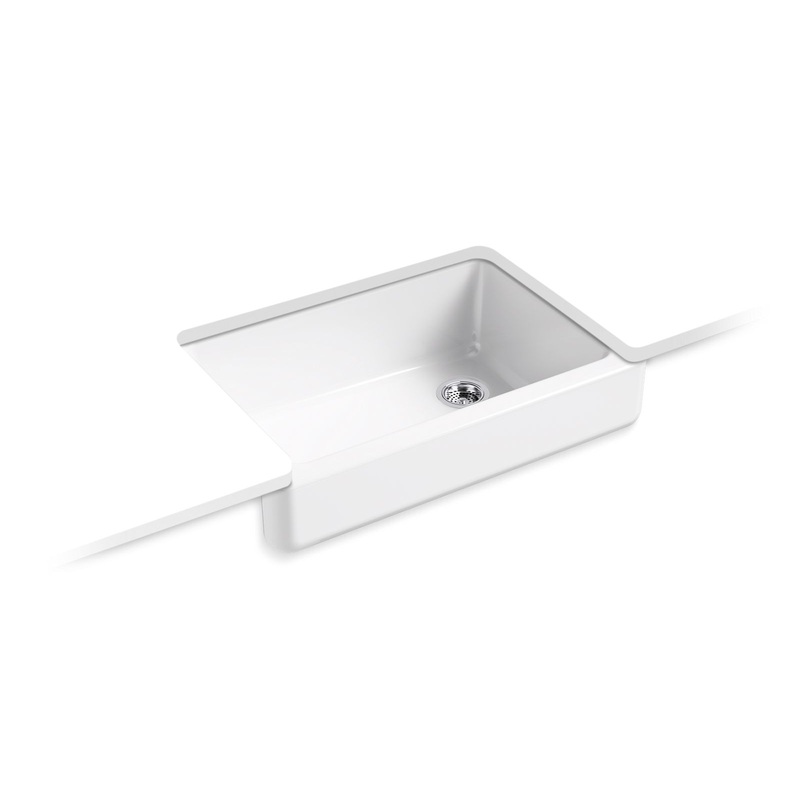 KOHLER K-5826-0 Whitehaven 32-1/2" Undermount Single-Bowl Farmhouse Kitchen Sink In White