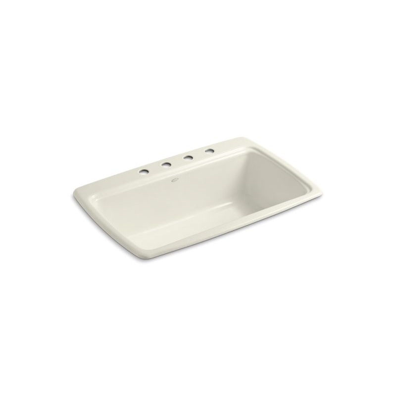 KOHLER K-5863-4-96 Cape Dory 33" Top-Mount Single-Bowl Kitchen Sink In Biscuit
