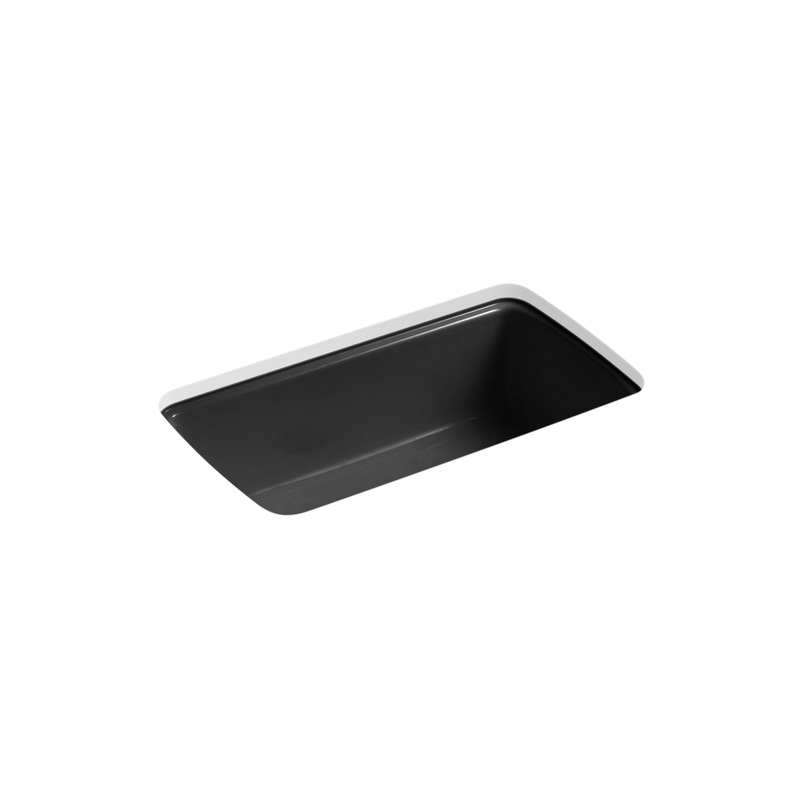 KOHLER K-5864-5U-7 Cape Dory 33" Undermount Single-Bowl Kitchen Sink In Black Black