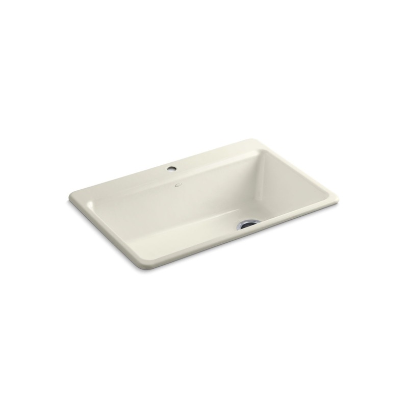 KOHLER K-5871-1A2-96 Riverby 33" Top-Mount Single-Bowl Workstation Kitchen Sink In Biscuit